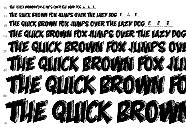 Mona Shark font waterfall